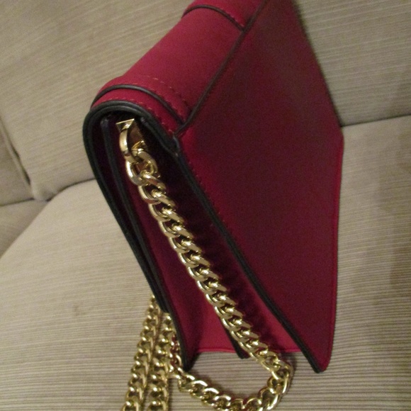 NWOT Burgundy Adolfo Handbag Chain Shoulder Strap - Picture 7 of 8